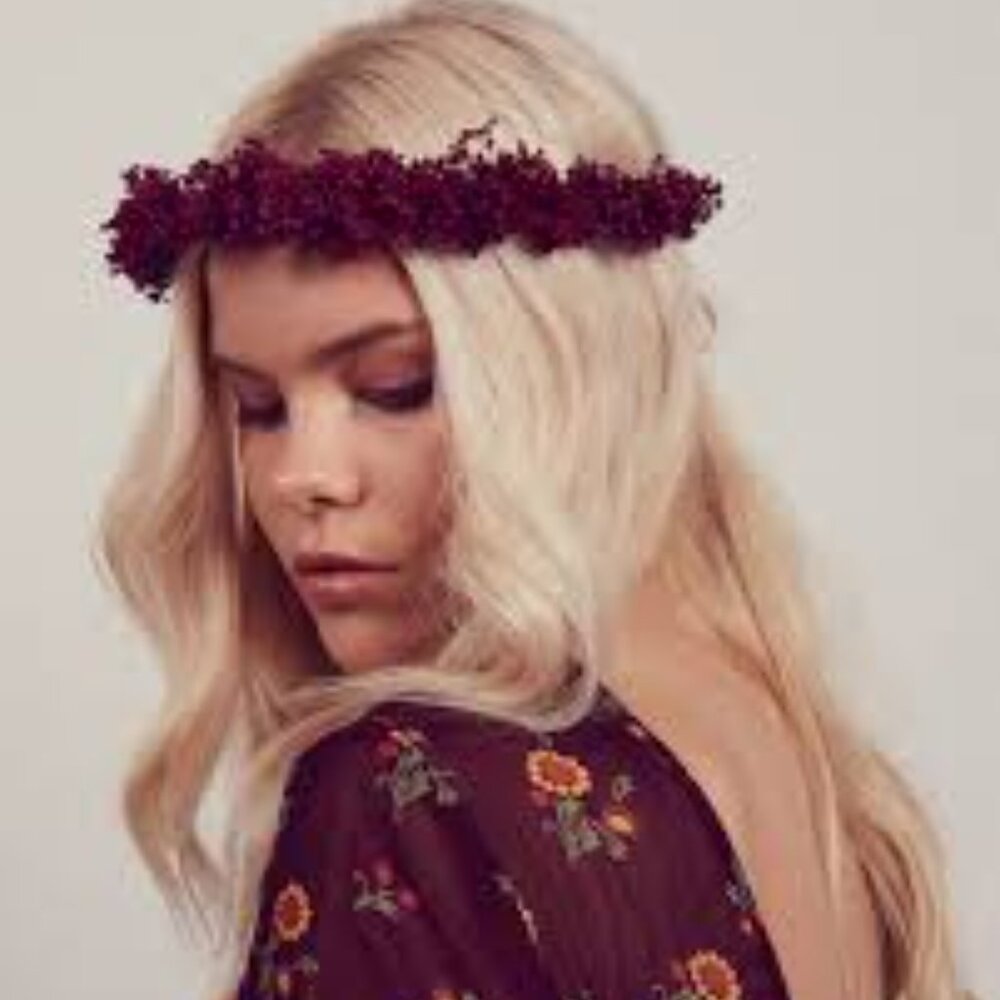ROCK N ROSE dried flower Crown. Audrey RED